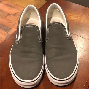Men’s Vans slip on grey/olive green